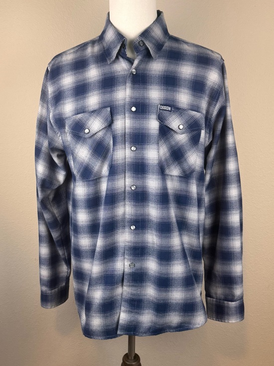 DIXXON Other - Dixxon Flannel Co The Midway Men’s Large Blue White Plaid Snap Shirt L